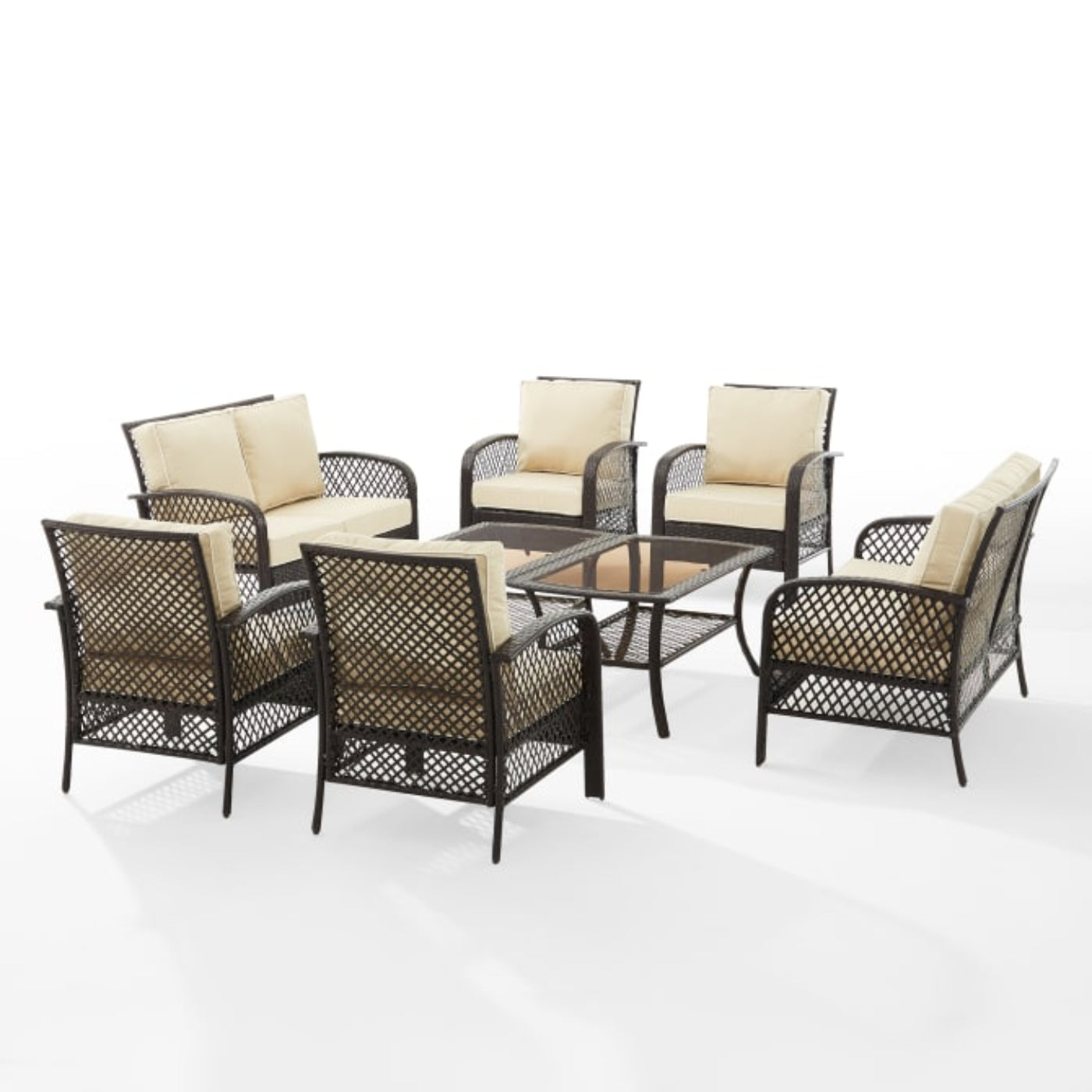Crosley Tribeca 128 Inch 8pc Outdoor Wicker Conversation Set - KO70237