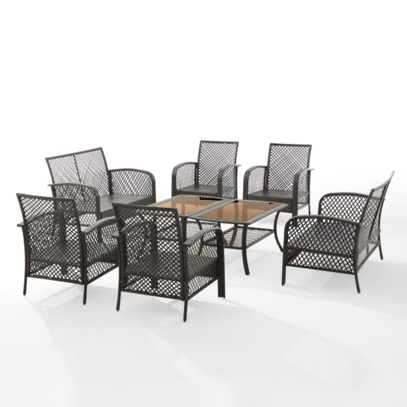 Crosley Tribeca 128 Inch 8pc Outdoor Wicker Conversation Set - KO70237