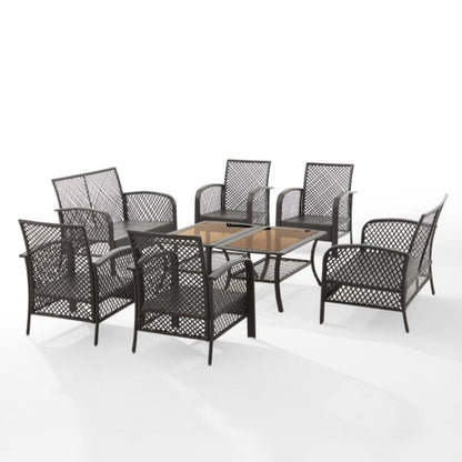 Crosley Tribeca 128 Inch 8pc Outdoor Wicker Conversation Set - KO70237