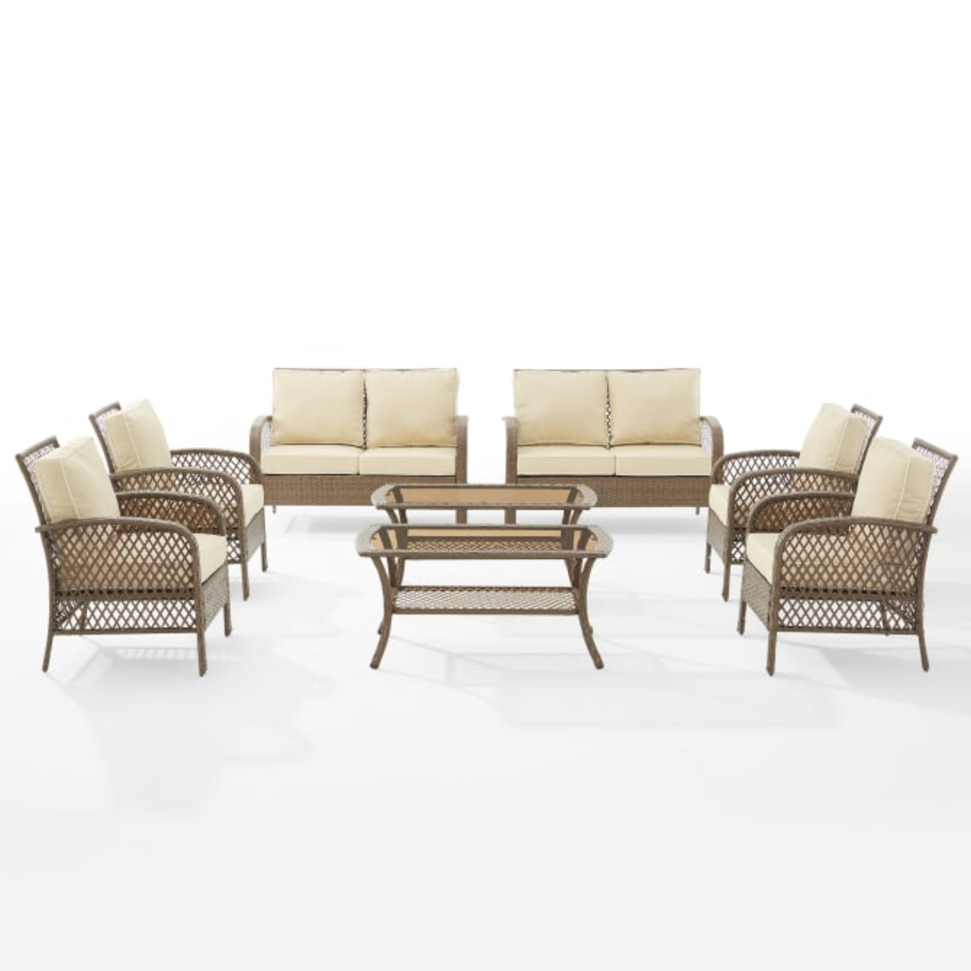 Crosley Tribeca 128 Inch 8pc Outdoor Wicker Conversation Set - KO70237