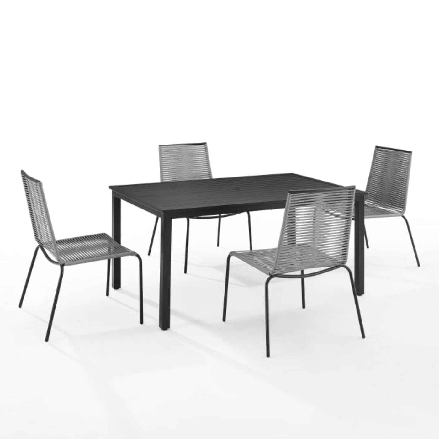 Crosley Fenton 5pc Outdoor Wicker/ Metal Dining Set Gray - KO70282MB-GY
