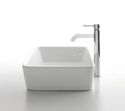 Eden Bath KRAUS White Rectangular Ceramic Sink and Ramus Faucet - C-KCV-121-1007CH