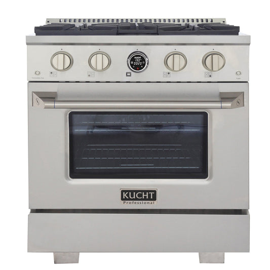 Kucht 30" 4.2 cu. ft. 4 Burner Propane Gas Dual Fuel Range in Stainless Steel with Digital Thermostat - KXP30-SS/LP