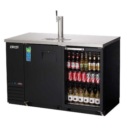 Everest Commercial 57" Back Bar & Direct Draw Keg Refrigerator Cooler Beer Dispenser 17 cu. ft. -  EBD2-BBG-24