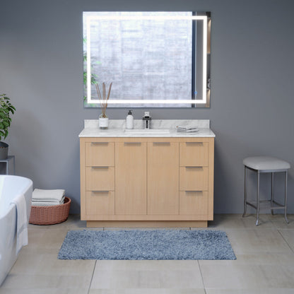 Arpella - Luci 48x36 Inch LED Mirror with Memory Dimmer and Defogger - LEDAM4836