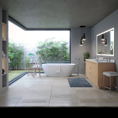 Arpella - Moderna 70x36 inch LED Mirror with built in 3x Magnifying Mirror, Memory Dimmer and Defogger - LEDBM7036