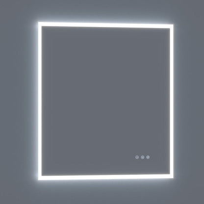 Arpella - Lucent 34 in. x 36 in. Wall Mounted LED Vanity Mirror with Color Changer, Memory Dimmer and Defogger - LEDCM3436