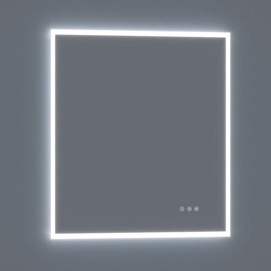 Arpella - Lucent 34 in. x 36 in. Wall Mounted LED Vanity Mirror with Color Changer, Memory Dimmer and Defogger - LEDCM3436