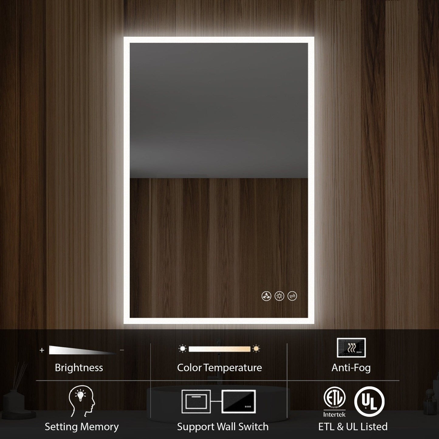 Blossom Beta 24″x36″ LED Mirror with Frosted Sides - LED M2 2436