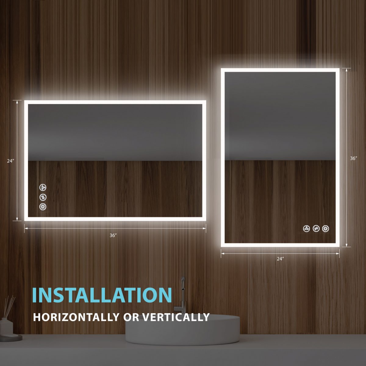 Blossom Beta 24″x36″ LED Mirror with Frosted Sides - LED M2 2436