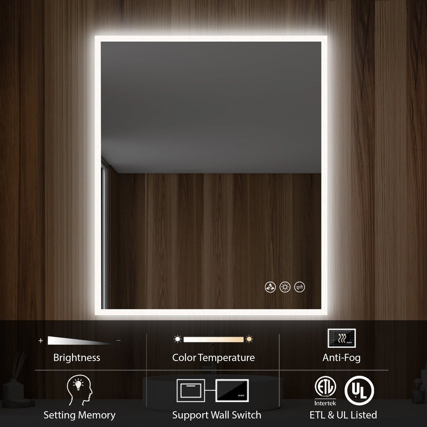 Blossom Beta 30″x36″ LED Mirror with Frosted Sides - LED M2 3036