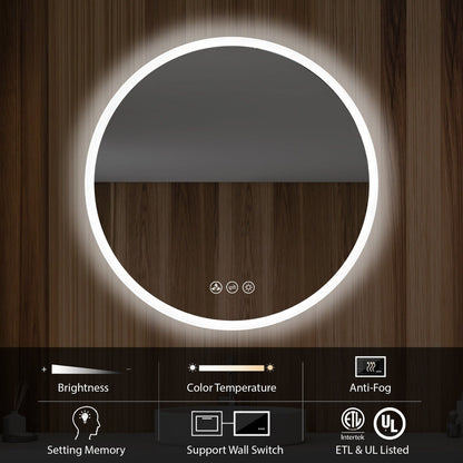 Blossom Orion 32″ Round LED Mirror with Frosted Side - LED M3 R32