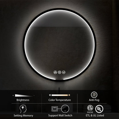 Blossom Oskar 32 Inch Round LED Mirror - LED M7 R32 MB