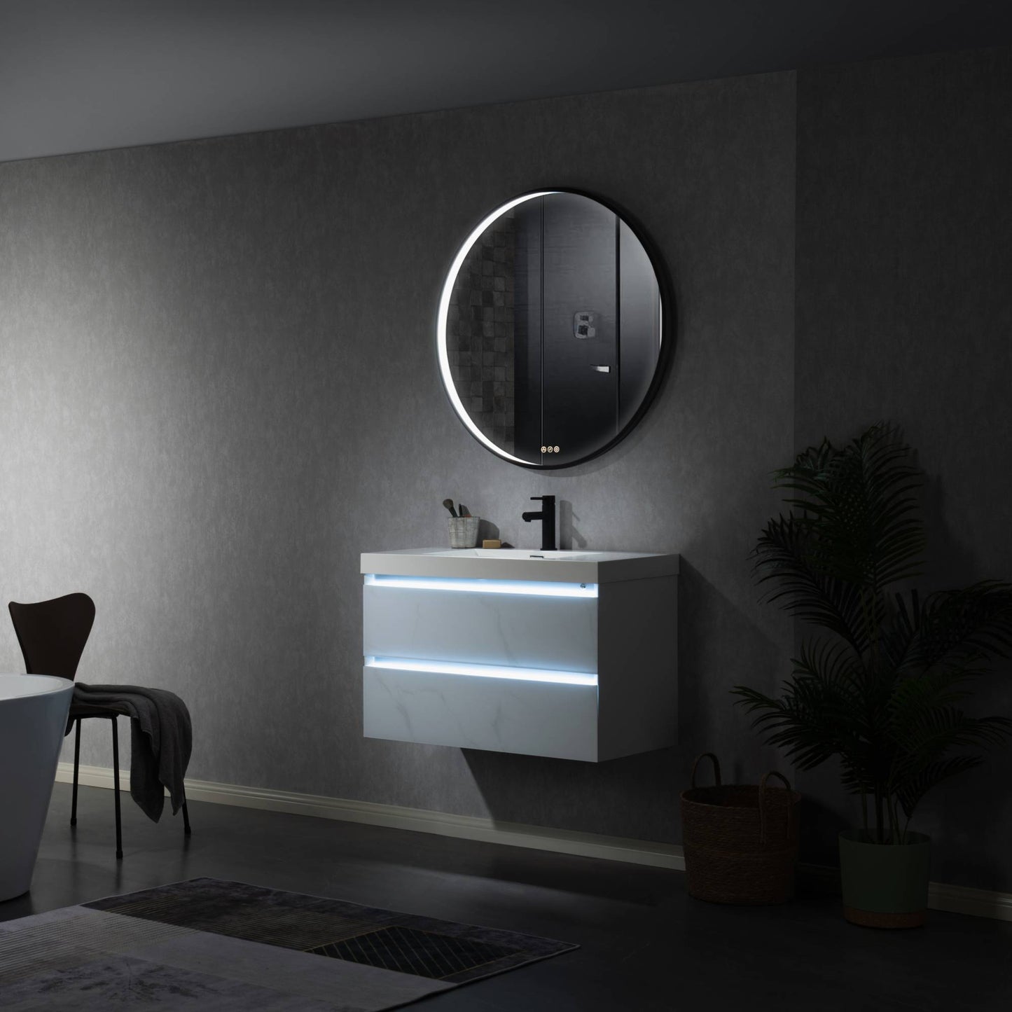 Blossom Oskar 32 Inch Round LED Mirror - LED M7 R32 MB