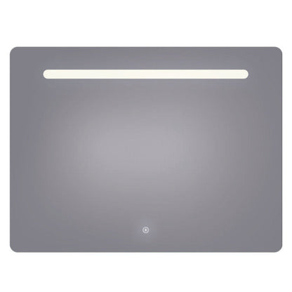 Arpella - Florence 48x36 Contemporary Lighted Mirror with Memory Dimmer and Defogger - LEDOLM4836