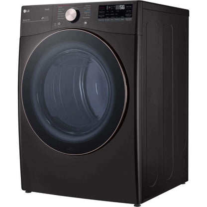 LG 27 In. 7.4-Cu. Ft. Front Load Electric Dryer with TurboSteam and Built-In Intelligence in Black Steel (DLEX4000B)