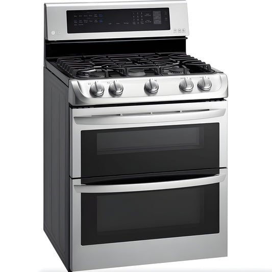 LG 30 in. Freestanding Gas Range with Double Oven in Stainless Steel 6.9 Cu.Ft. (LDG4313ST)