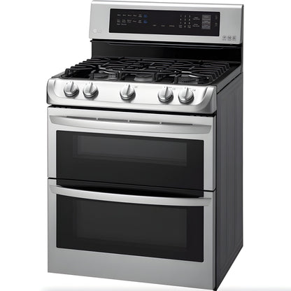 LG 30 in. Freestanding Gas Range with Double Oven in Stainless Steel 6.9 Cu.Ft. (LDG4313ST)