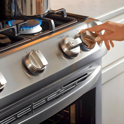 LG 30 in. Freestanding Gas Range with Double Oven in Stainless Steel 6.9 Cu.Ft. (LDG4313ST)