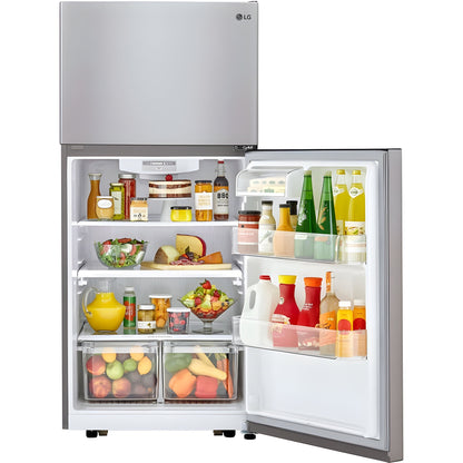 LG 30 in. Refrigerator with Top-Mount Freezer in Stainless Steel 20 Cu. Ft. (LTCS20030S)