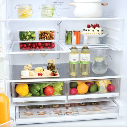 LG 36 in. 4-Door French Door Refrigerator in Black Stainless Steel 30 Cu. Ft. (LRMDS3006D)