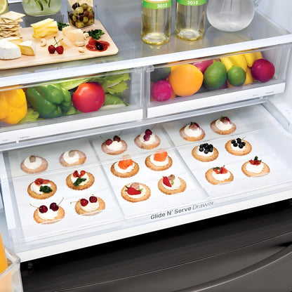 LG 36 in. 4-Door French Door Refrigerator in Black Stainless Steel 30 Cu. Ft. (LRMDS3006D)