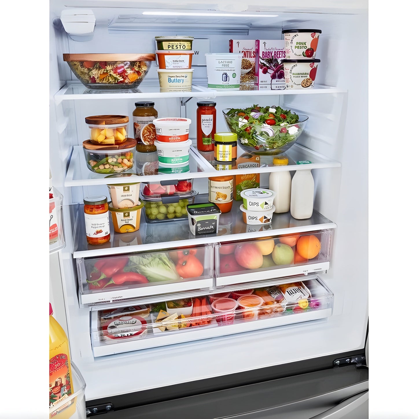 LG 36 in. French Door Refrigerator with Slim Design Water Dispenser in Stainless Steel 29 Cu. Ft. (LRFWS2906V)