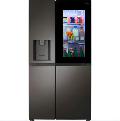 LG 36 in. Side-by-Side InstaView Refrigerator with Craft Ice in Black Stainless 27 Cu. Ft. (LRSOS2706D)