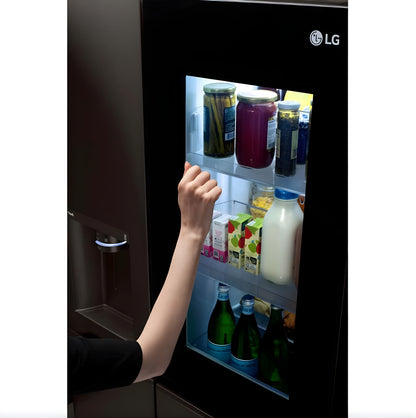 LG 36 in. Side-by-Side InstaView Refrigerator with Craft Ice in Black Stainless 27 Cu. Ft. (LRSOS2706D)
