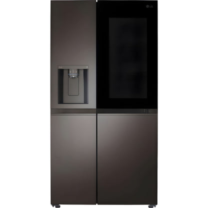 LG 36 in. Side-by-Side InstaView Refrigerator with Craft Ice in Black Stainless 27 Cu. Ft. (LRSOS2706D)