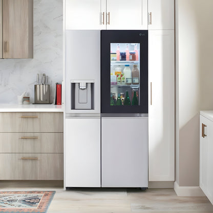 LG 36 in. Side-by-Side InstaView Refrigerator with Craft Ice in Stainless 27 Cu. Ft. (LRSOS2706S)