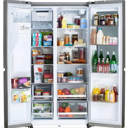 LG 36 in. Side-by-Side InstaView Refrigerator with Craft Ice in Stainless 27 Cu. Ft. (LRSOS2706S)