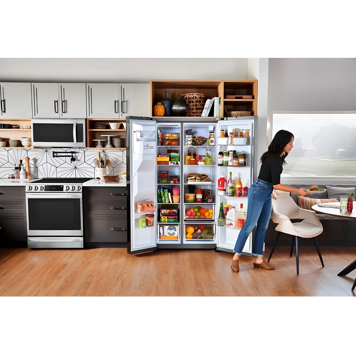 LG 36 in. Side-by-Side Refrigerator in Stainless Steel Look 27 Cu. Ft. (LRSXS2706V)