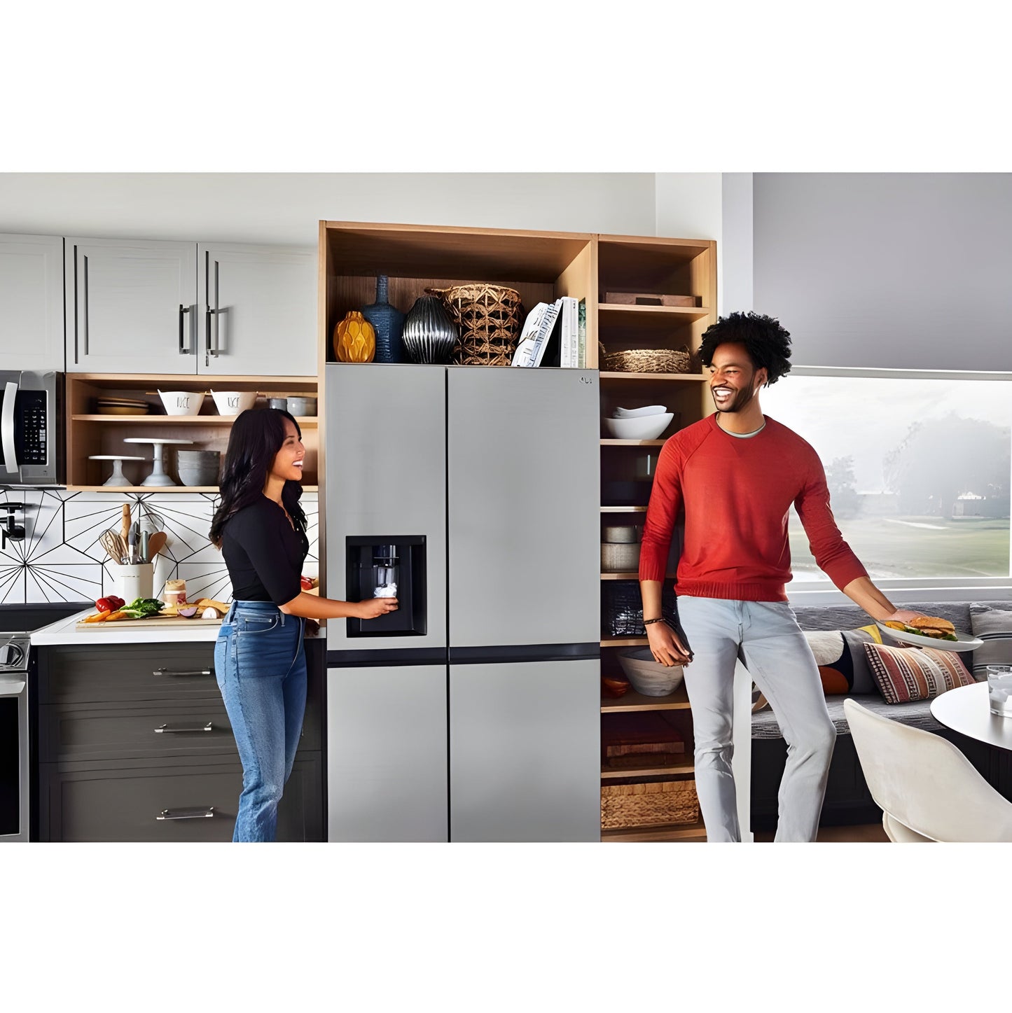 LG 36 in. Side-by-Side Refrigerator in Stainless Steel Look 27 Cu. Ft. (LRSXS2706V)
