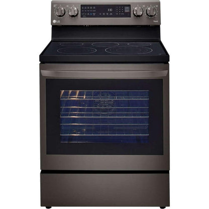 LG 30 in. 6.3-Cu. Ft. Electric Smart Range with InstaView and AirFry, Black Stainless Steel (LREL6325D)