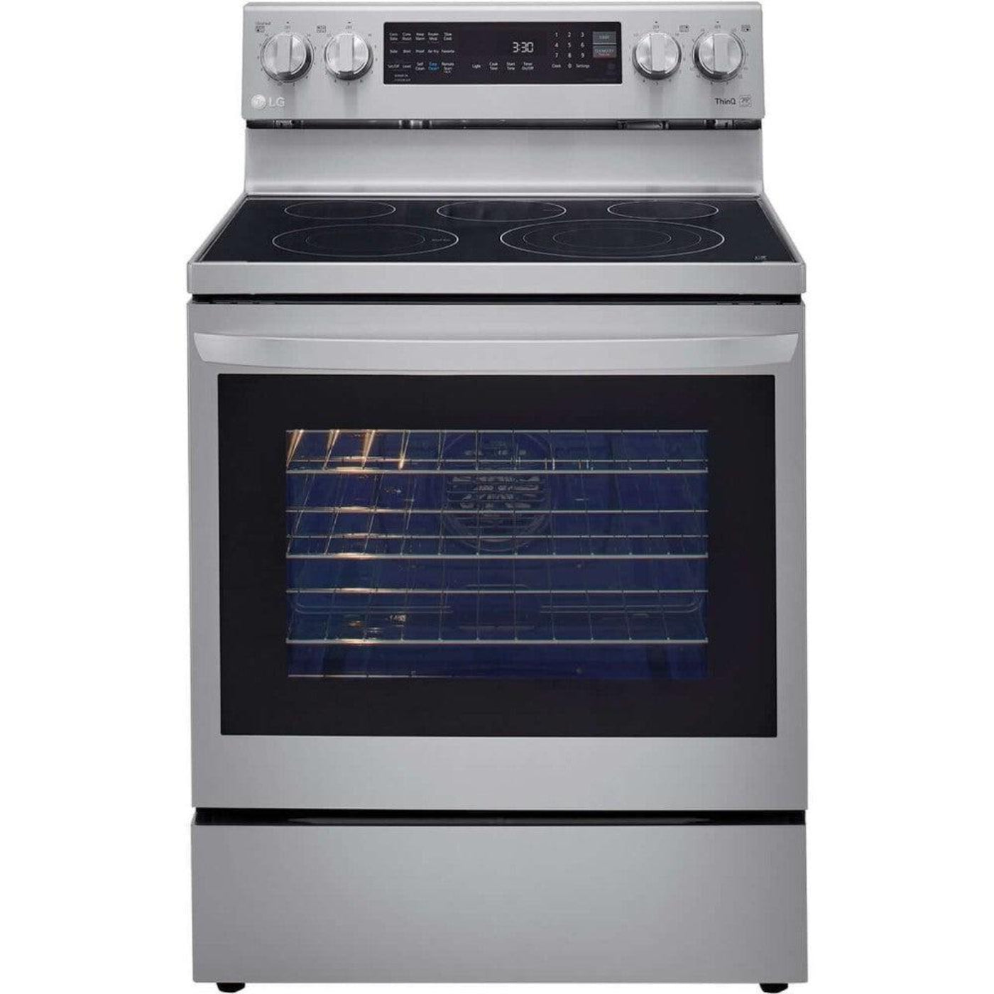 LG 30 in. 6.3-Cu. Ft. Electric Smart Range with InstaView and AirFry, Stainless Steel (LREL6325F)
