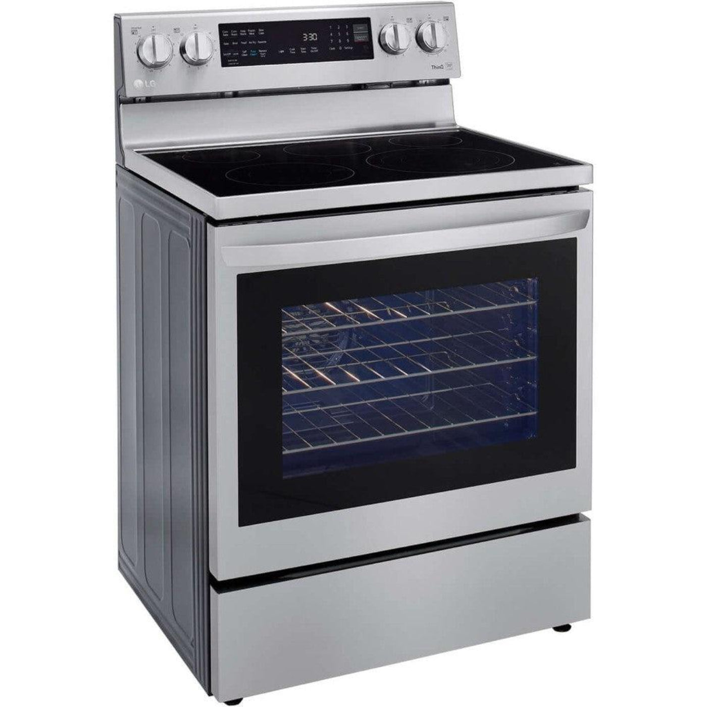 LG 30 in. 6.3-Cu. Ft. Electric Smart Range with InstaView and AirFry, Stainless Steel (LREL6325F)