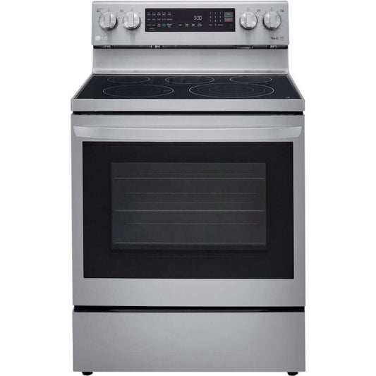 LG 30 in. 6.3-Cu. Ft. Electric Smart Range with InstaView and AirFry, Stainless Steel (LREL6325F)