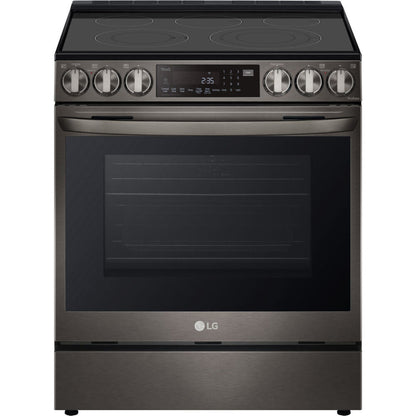 LG 30 in. 6.3-Cu. Ft. Smart Wi-Fi Enabled ProBake Convection InstaView Electric Slide-in Range with Air Fry, Black Stainless Steel (LSEL6335D)