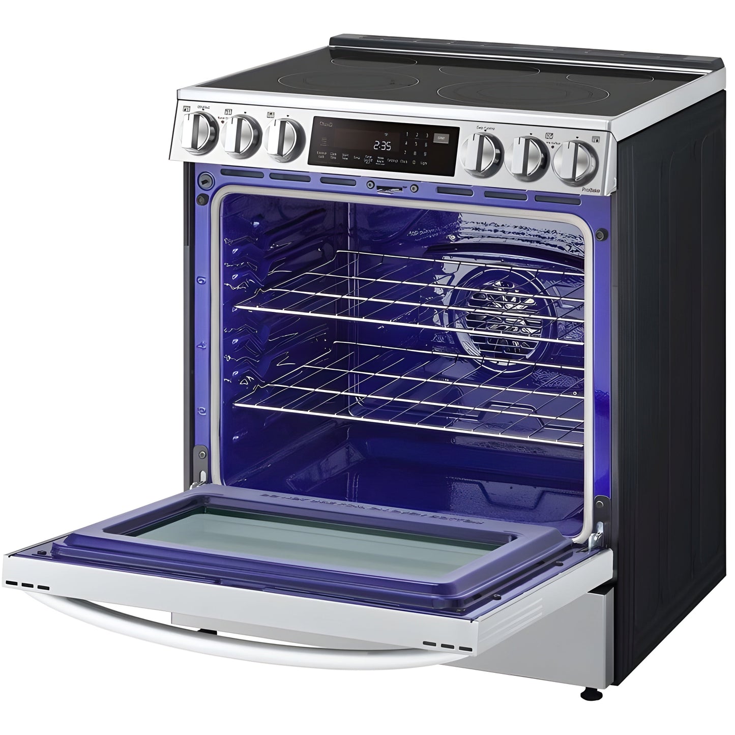 LG 30 in. 6.3-Cu. Ft. Smart Wi-Fi Enabled ProBake Convection InstaView Electric Slide-in Range with Air Fry, Stainless Steel (LSEL6335F)