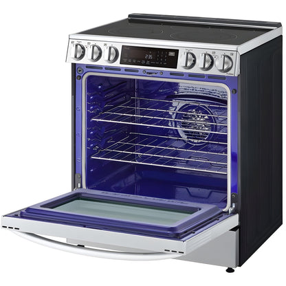 LG 30 in. 6.3-Cu. Ft. Smart Wi-Fi Enabled ProBake Convection InstaView Electric Slide-in Range with Air Fry, Stainless Steel (LSEL6335F)