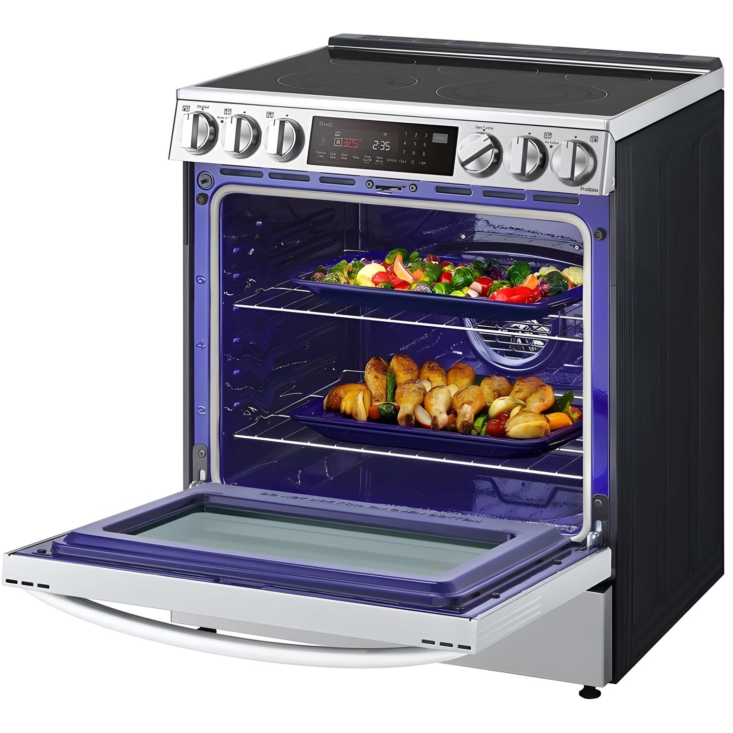 LG 30 in. 6.3-Cu. Ft. Smart Wi-Fi Enabled ProBake Convection InstaView Electric Slide-in Range with Air Fry, Stainless Steel (LSEL6335F)