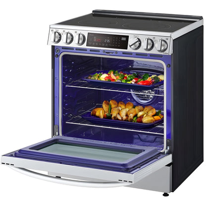LG 30 in. 6.3-Cu. Ft. Smart Wi-Fi Enabled ProBake Convection InstaView Electric Slide-in Range with Air Fry, Stainless Steel (LSEL6335F)