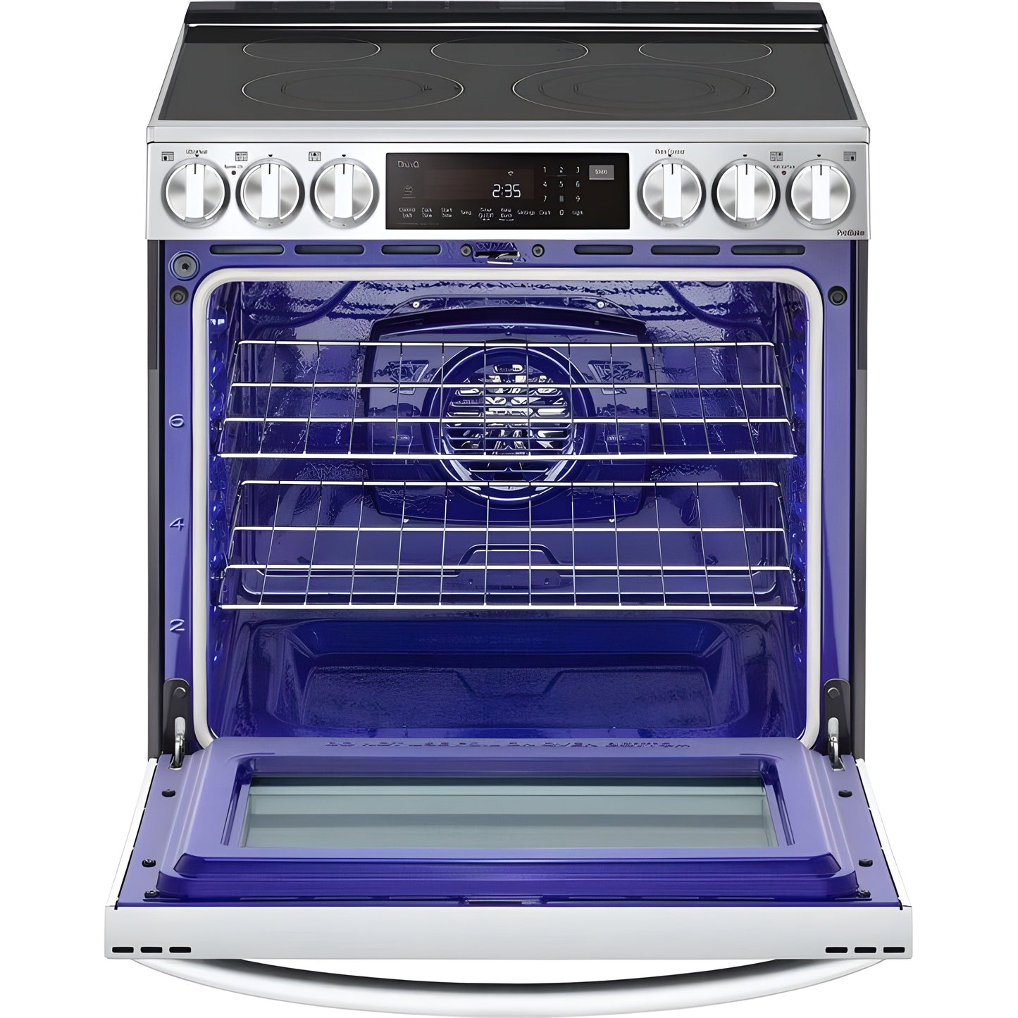 LG 30 in. 6.3-Cu. Ft. Smart Wi-Fi Enabled ProBake Convection InstaView Electric Slide-in Range with Air Fry, Stainless Steel (LSEL6335F)