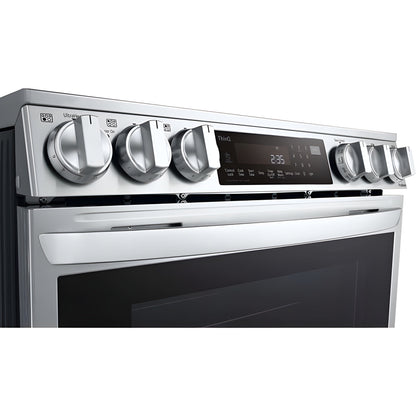LG 30 in. 6.3-Cu. Ft. Smart Wi-Fi Enabled ProBake Convection InstaView Electric Slide-in Range with Air Fry, Stainless Steel (LSEL6335F)