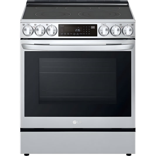 LG 30 in. 6.3-Cu. Ft. Smart Wi-Fi Enabled ProBake Convection InstaView Electric Slide-in Range with Air Fry, Stainless Steel (LSEL6335F)