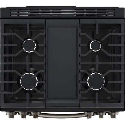 LG 30 in. 6.3-Cu. Ft. Smart Wi-Fi Enabled ProBake Convection InstaView Gas Slide-in Range with Air Fry, Black Stainless Steel (LSGL6335D)