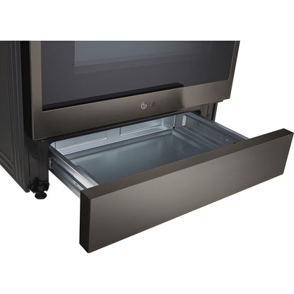 LG 30 in. 6.3-Cu. Ft. Smart Wi-Fi Enabled ProBake Convection InstaView Gas Slide-in Range with Air Fry, Black Stainless Steel (LSGL6335D)