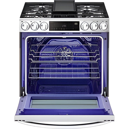 LG 30 in. 6.3-Cu. Ft. Smart Wi-Fi Enabled ProBake Convection InstaView Gas Slide-in Range with Air Fry, Stainless Steel (LSGL6335F)