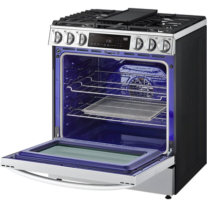 LG 30 in. 6.3-Cu. Ft. Smart Wi-Fi Enabled ProBake Convection InstaView Gas Slide-in Range with Air Fry, Stainless Steel (LSGL6335F)